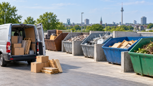 Transporter an einem Recyclinghof in Dortmund
